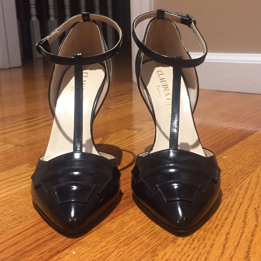 Claudia Ciuti T-Strap Black Heels